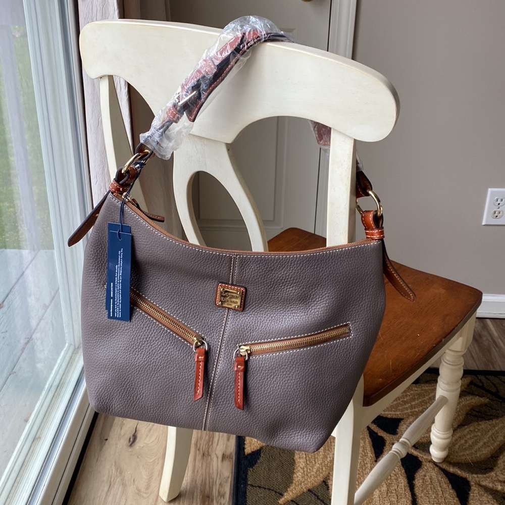 Dooney & Bourke Gray and Brown Leather Bag
